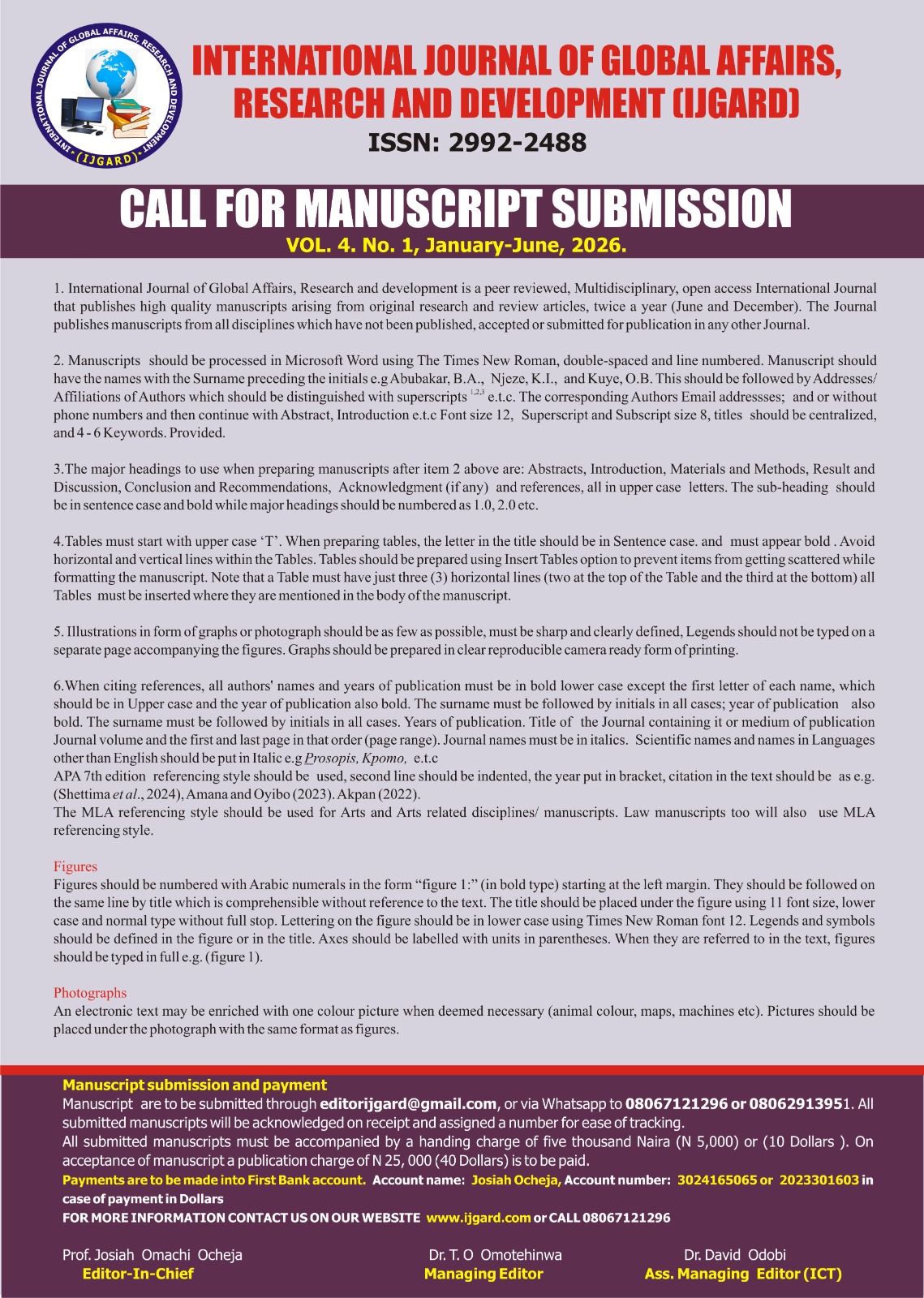 					View Vol. 4 No. 1 (2026): International Journal of Global Affairs, Research, and Development
				